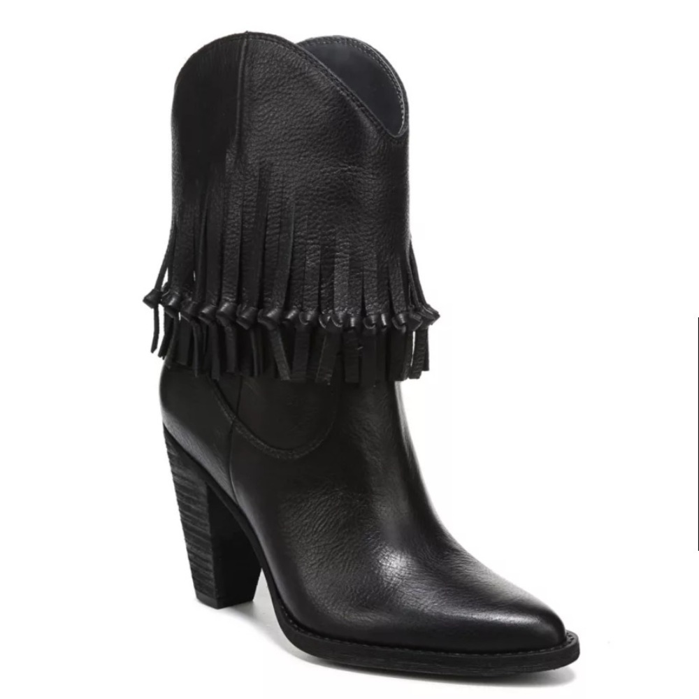 Zodiac Donna Leather Fringe Ankle Boots Size 8 1/2